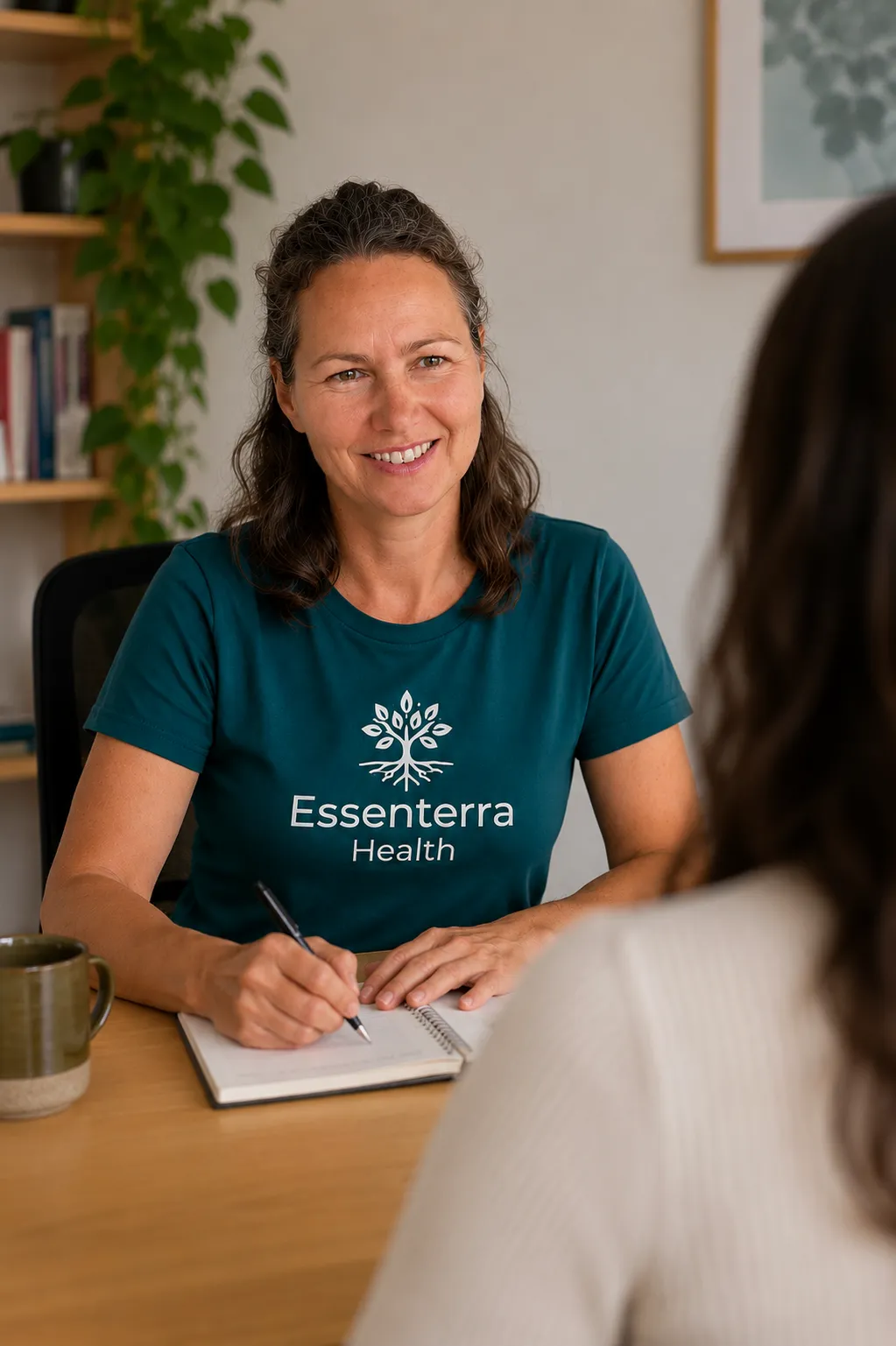 Picture of Kathryn in a Nutritional Therapy session with a client